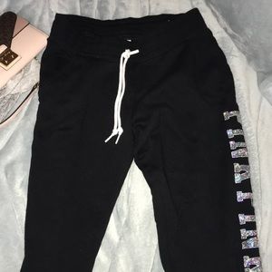 pink vs bling jogger sweats